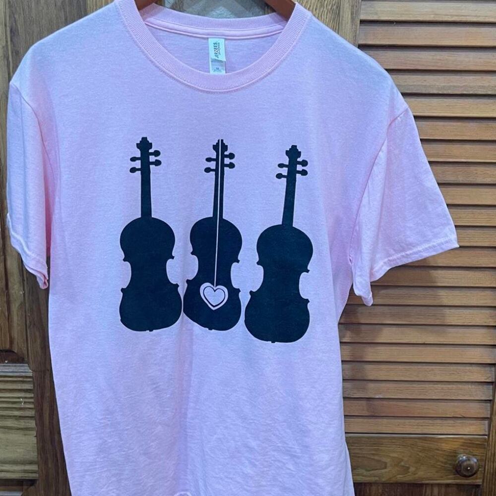 Pink violin tee